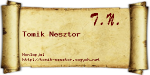 Tomik Nesztor névjegykártya